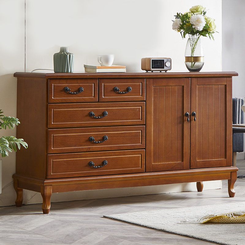 Traditional Style Storage Chest Wooden Combo Dresser in White and Brown