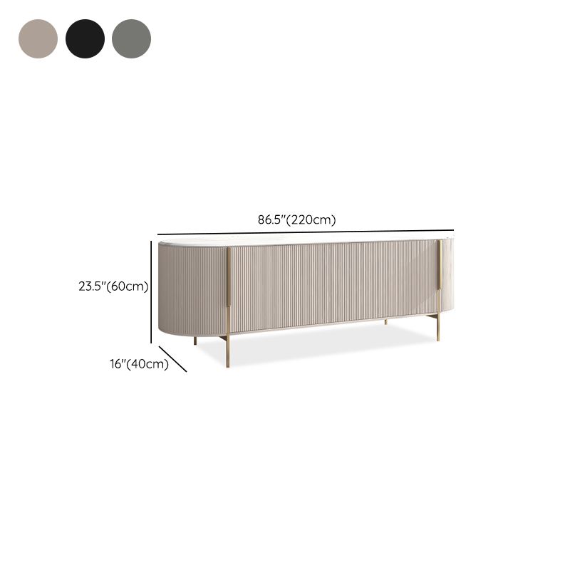 Stone Media Console Contemporary TV Media Stand for Living Room