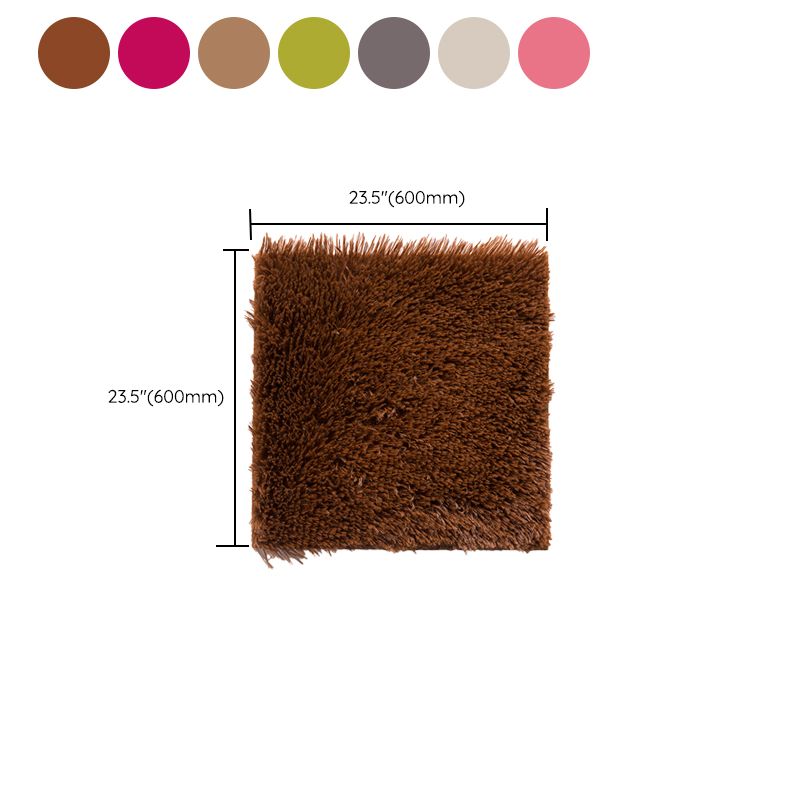 Bedroom Carpet Tiles Solid Color Square Shag Stain Resistant Carpet Tiles