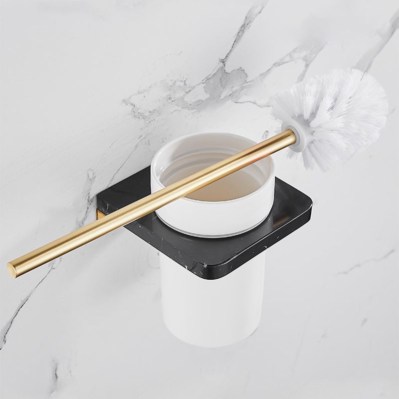 Metal and Marble Bathroom Minimalist Accessory as Individual or as a Set in Gold