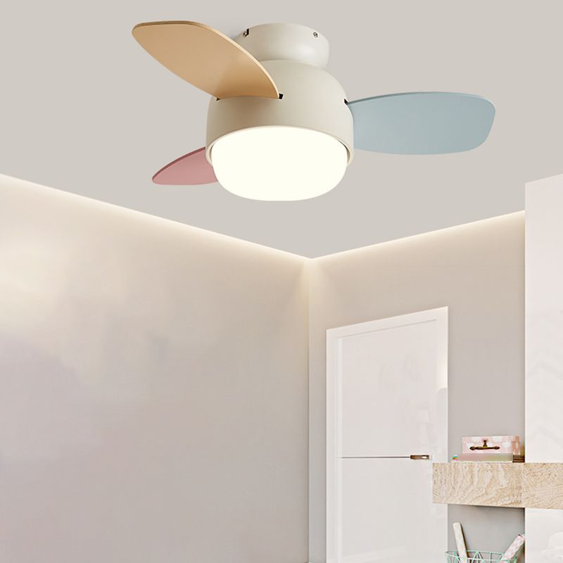 Metal Ceiling Fan Light Modern Style 1 Light Ceiling Fan Lighting for Children's Room