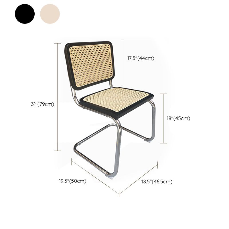 Contemporary No Arm Desk Chair No Wheels Task Chair for Office