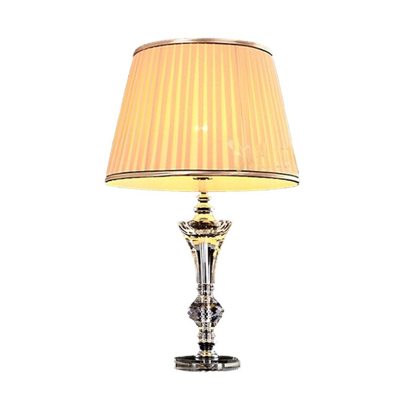 1 Lampada in tessuto curvo a testa Modernista Modernist di cristallo smusso Light in beige