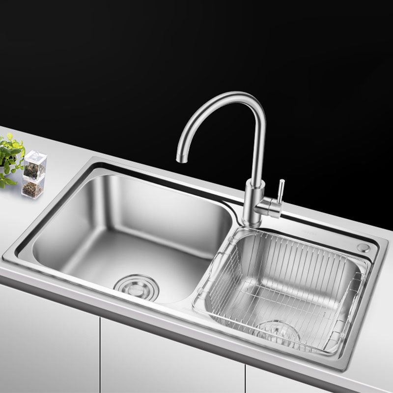 Double Basin Kitchen Sink Modern Stainless Steel Kitchen Sink with Drain Assembly