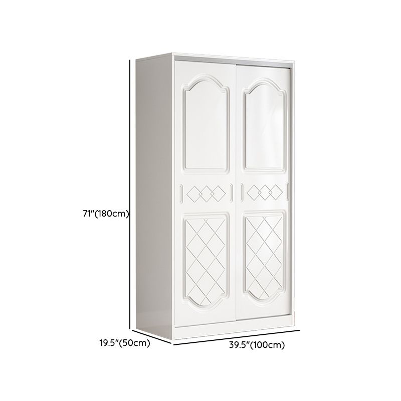 Contemporary White Coat Locker Solid Wood Closet with1 Sliding Door