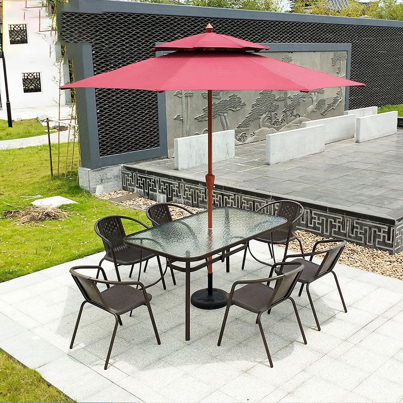 Black Metal Outdoor Chair Contemporary Armchair Stacking Outdoor Bistro Chair