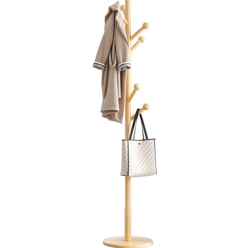 Modern Hall Tree Wood Entryway Kit with Hooks Free Standing Coat Hanger