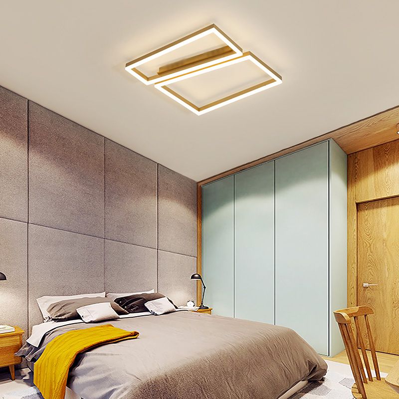 Square LED Flush Mounted Ceiling Lights Simplicity Lighting Fixture for Bedroom