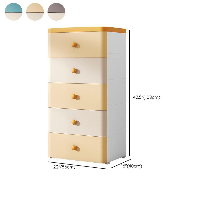 Scandinavian Vertical Kids Furniture Plastic Nursery Dresser with Drawers for Bathroom