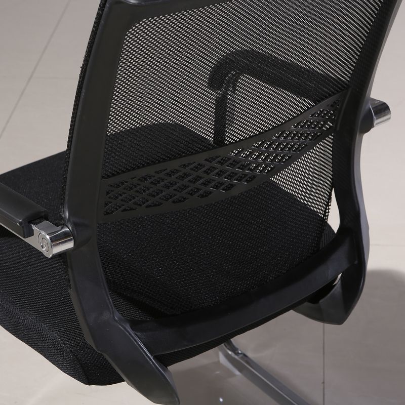 Steel No Wheels Conference Chair Modern Lumbar Support Conference Chair