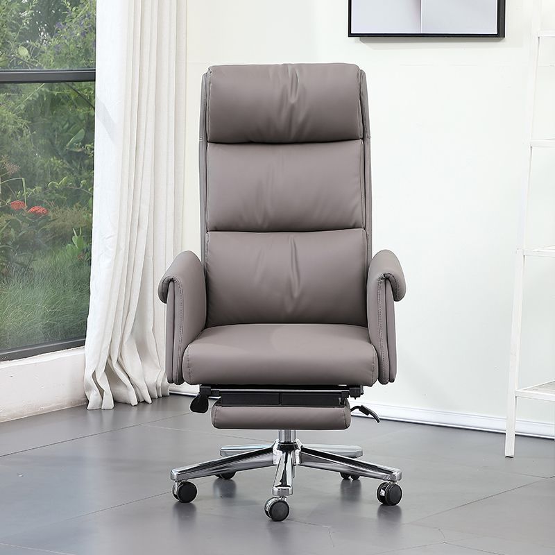 Contemporary Adjustable Faux Leather Chair Executive High Back Swivel Chair