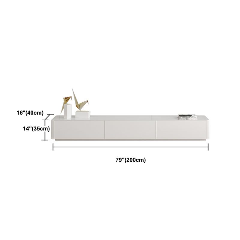 Scandinavian TV Console, White TV Stand with Drawers for Living Room