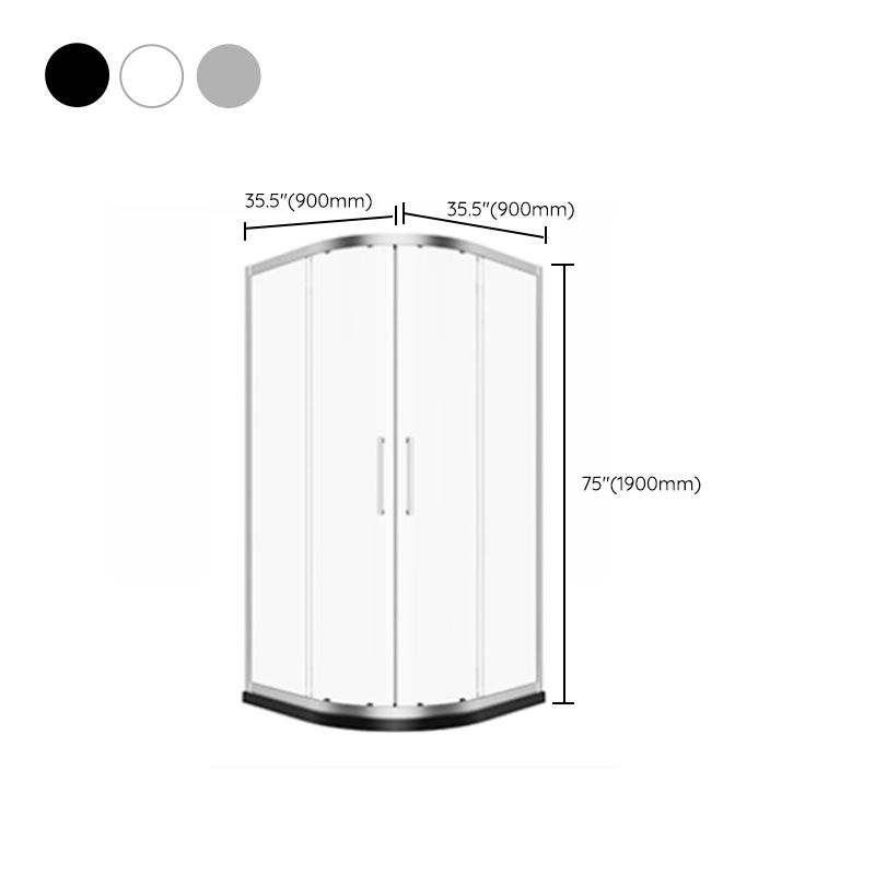 Full Frame Tempered Glass Shower Door Double Sliding Shower Door