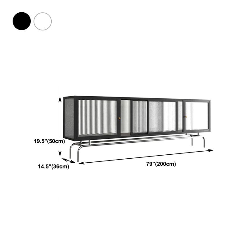 Industrial Home TV Cabinet Metal Enclosed TV Storage with Metal Legs