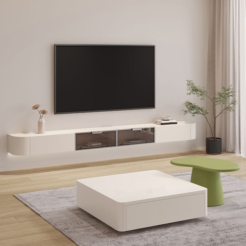 Contemporary TV Media Console Floating TV Console with 2 Drawers