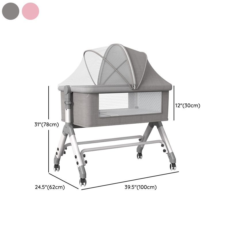 Gliding and Convertible Crib Cradle Square Cradle Metal with Stand