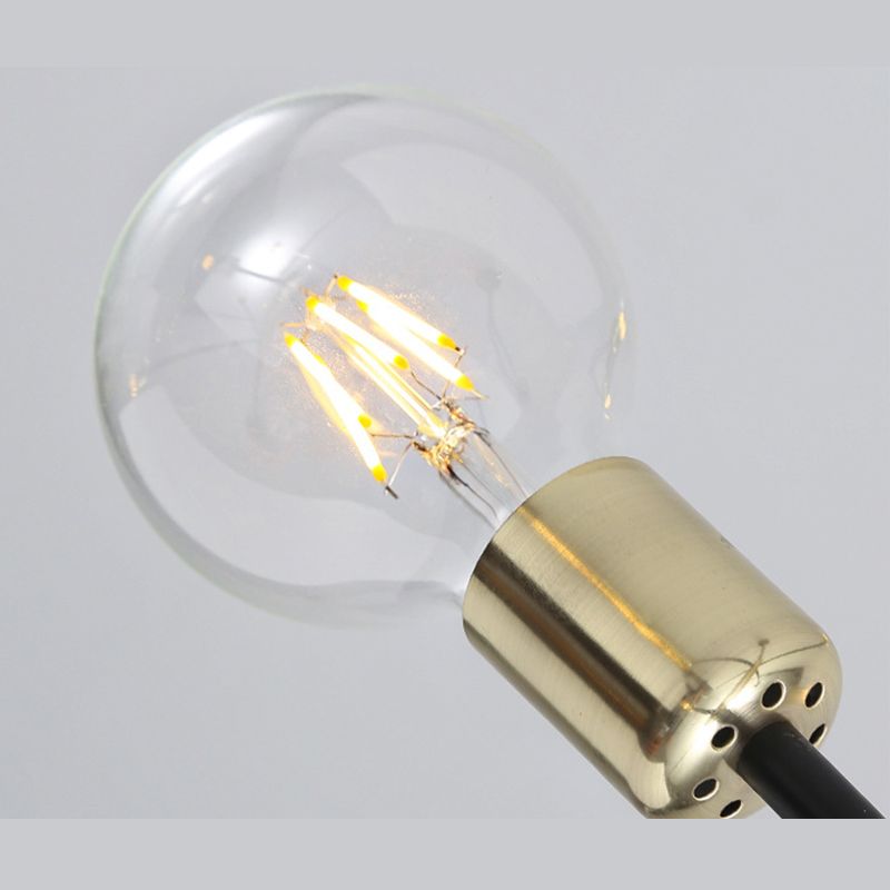 Bare Bulb Industrial Retro Semi Flush Mount Sputnik Metal Ceiling Light for Interior Spaces