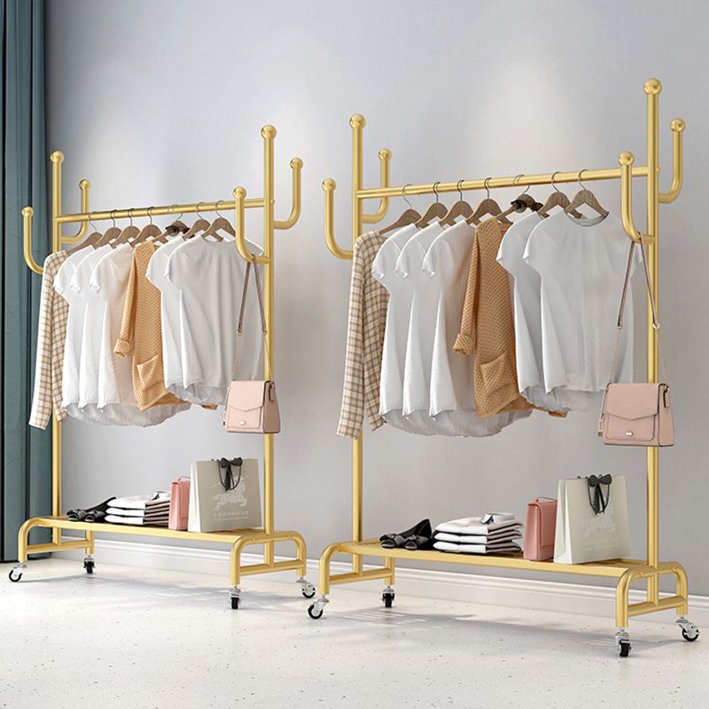 Metal Coat Hanger Hanging Metal Coat Rack Rail Entryway Kit with Shelf