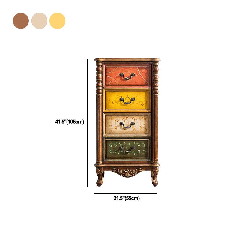 Traditional Style Storage Chest Vertical Lingerie Chest with 3 / 4 Drawers