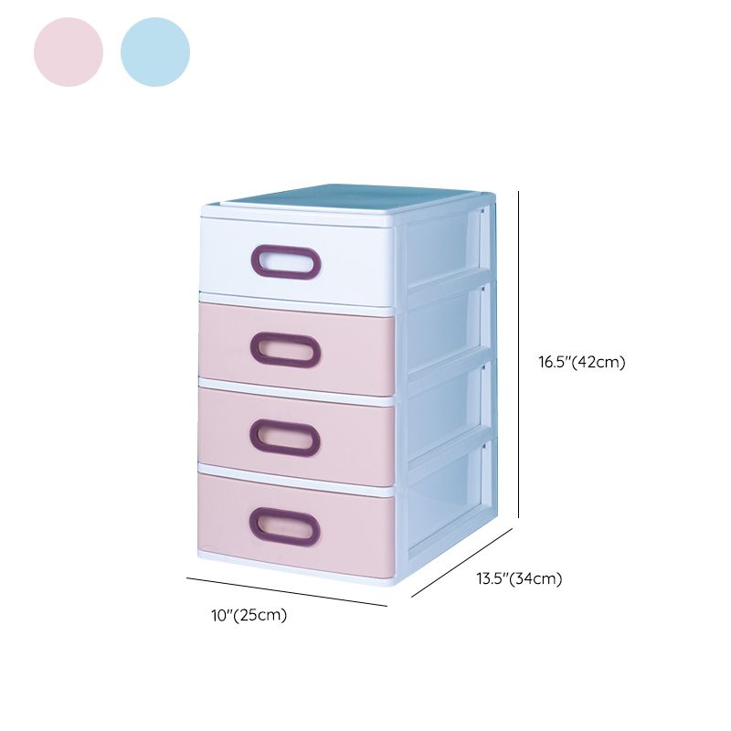 Plastic File Cabinet Vertical Color Block File Cabinet with Drawers for Home Office