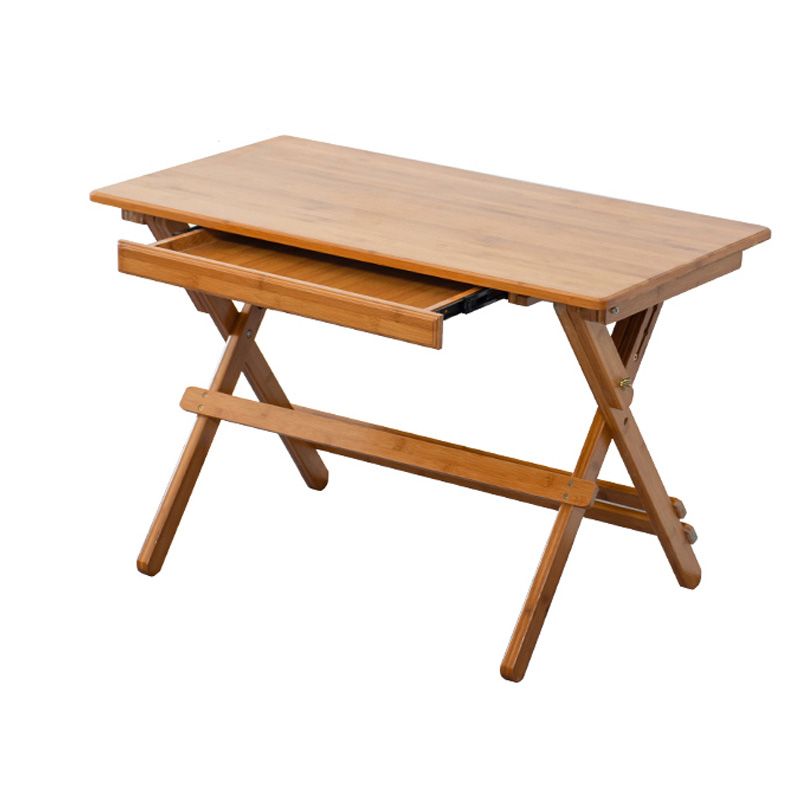 Natural Color Bamboo Writing Desk School Family Children Liftable Folding Study Table