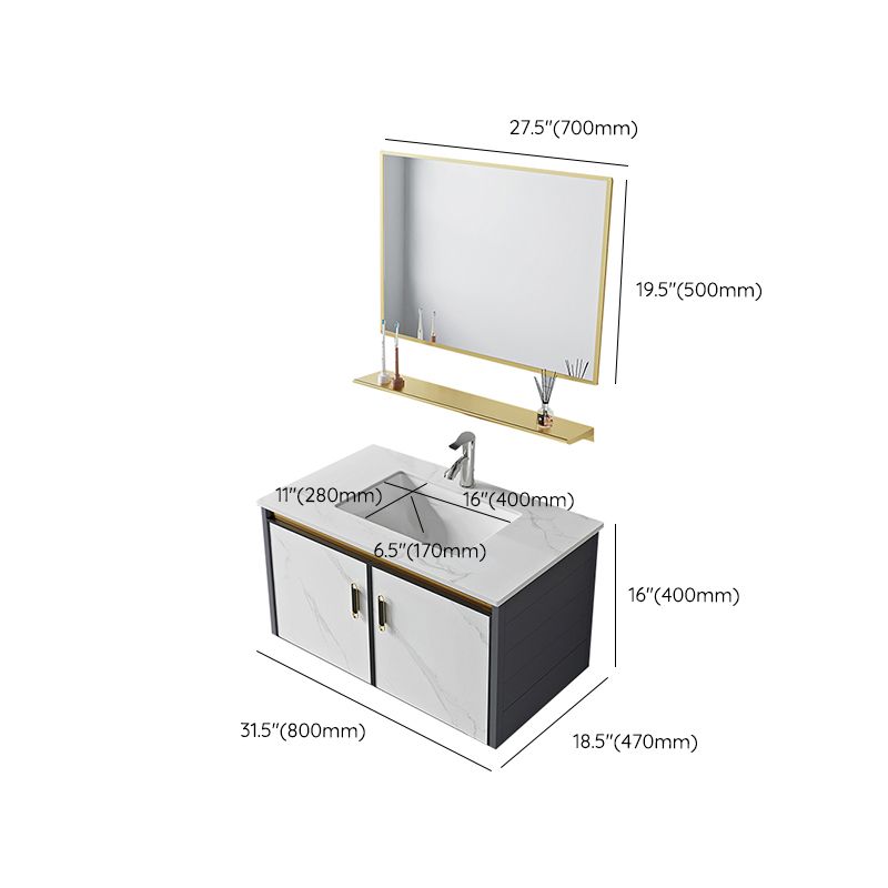 Modern Style Bath Vanity Dirt Resistant Wall Mount Bath Vanity with Faucet