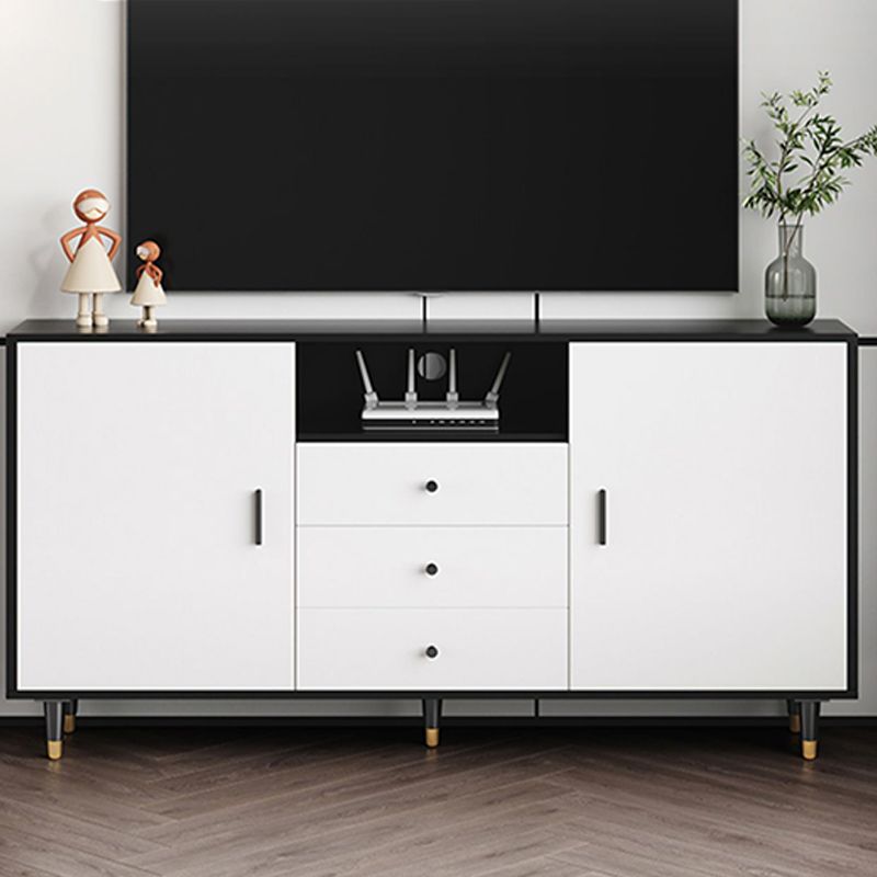 Wooden TV Cabinet Modern Minimalist Home Open TV Stand Console