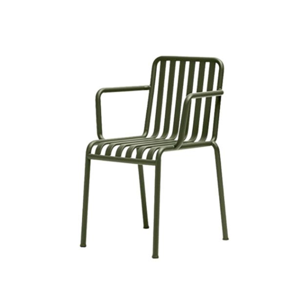 Contemporary Outdoor Chair Open Back Metal Patio Dining Chair