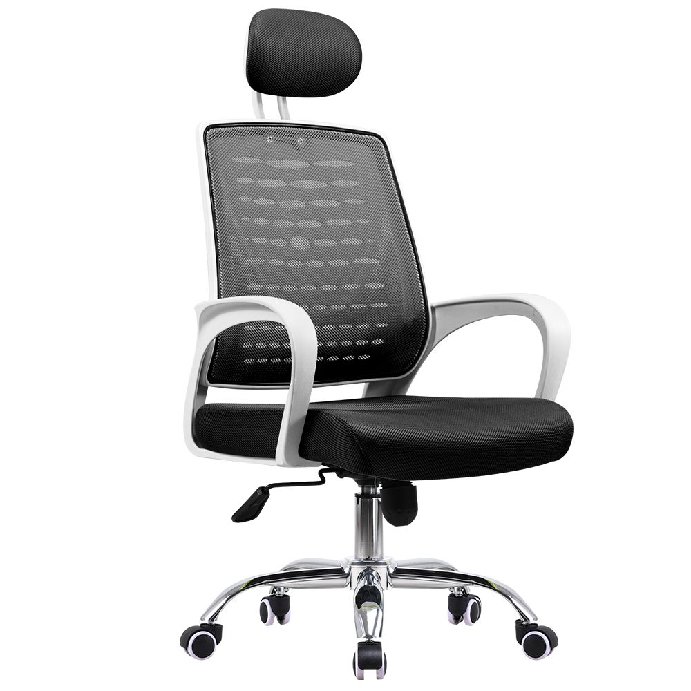 Modern Fixed Arms Office Chair Steel Slide Adjustable Office Chair