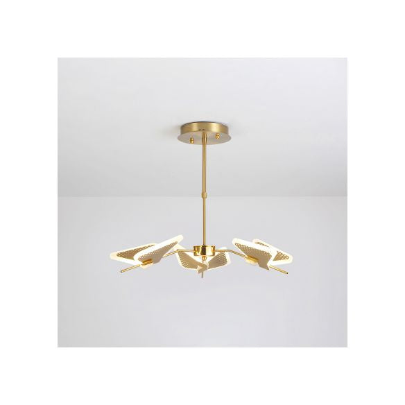 3/6/8 Lights Bedroom Chandelier with Butterfly Acrylic Shade Gold/White Hanging Ceiling Pendant