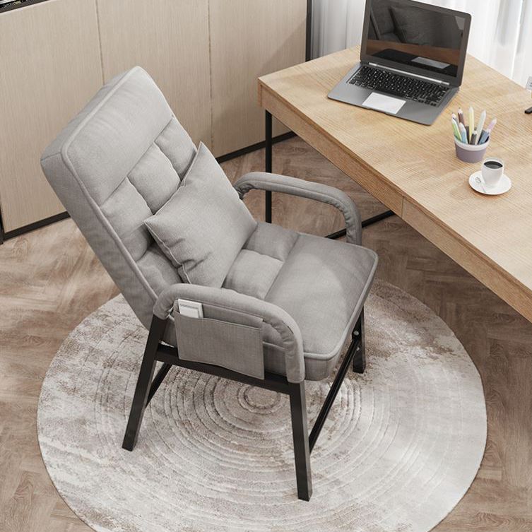 Contemporary Fabric Desk Chair Fixed Arms Office Chair for Home Office