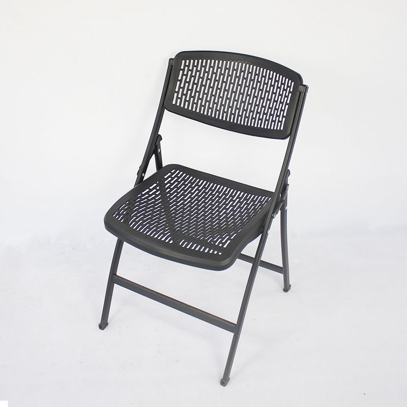 Modern Plastic Office Chair with Metal Frame Armless Conference Chair