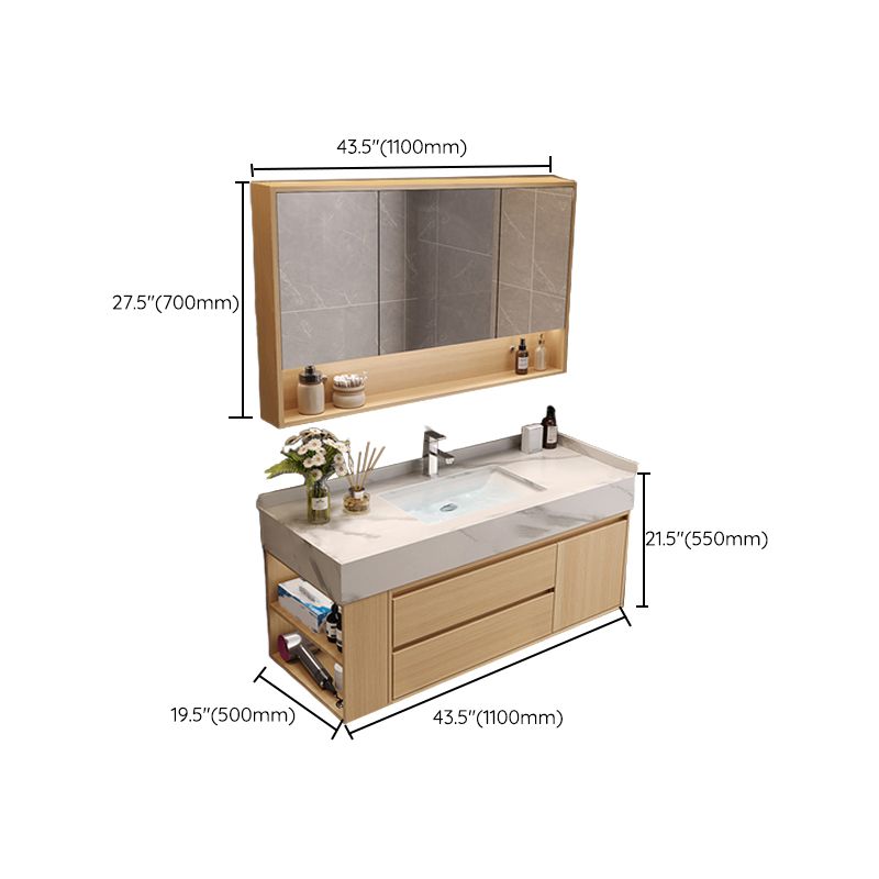 Gorgeous Sink Vanity Wood Wall-Mounted Mirror Cabinet Vanity Cabinet with Storage Shelving