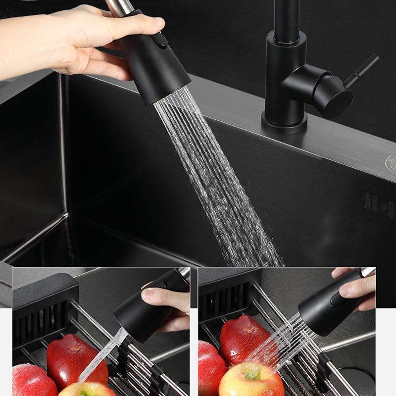 Modern Style Kitchen Sink Stainless Steel Rectangle 2 Holes Kitchen Sink