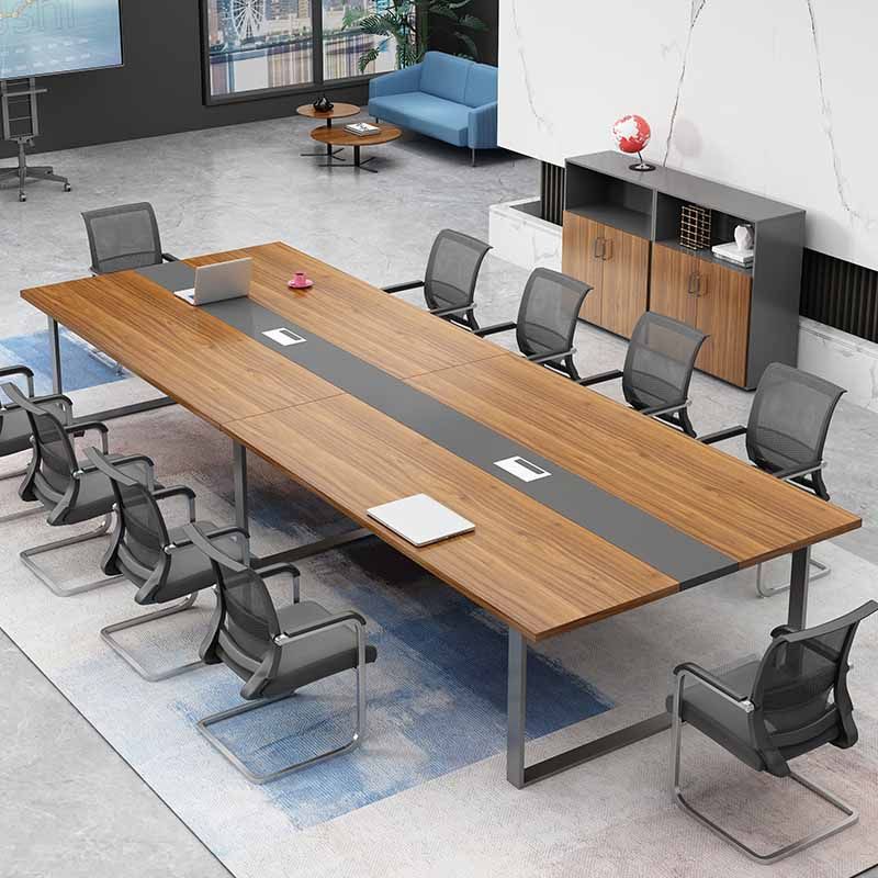 Industrial Style Wood Writing Desk Metal Base Desk for Office