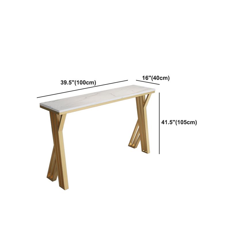 Contemporary Stone Top Bar Counter Rectangle Bar Counter with Sled Base