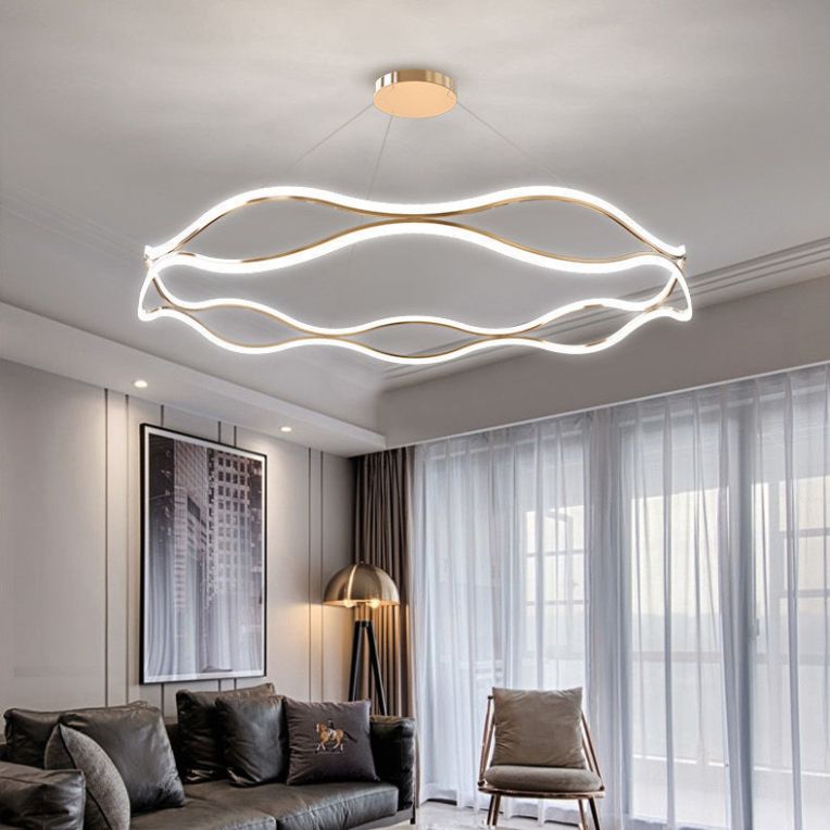 Luci a soffitto a 3 livelli a 3 livelli contemporanei lampadario in alluminio marrone in alluminio per soggiorno