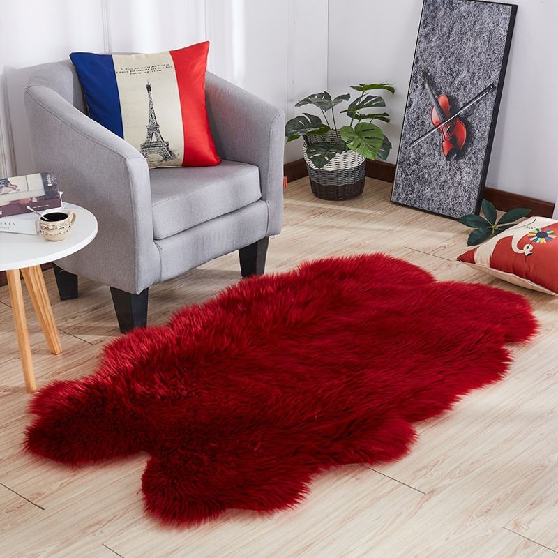 Scandinavian Solid Color Rug Multi Color Plush Carpet Non-Slip Machine Washable Stain Resistant Rug for Living Room