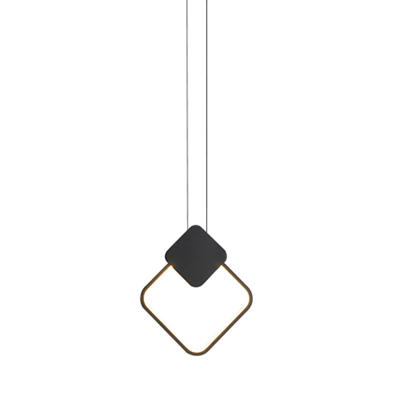 Minimalist Linear Pendant Lighting, Metal and Acrylic Hanging Light for Living Room