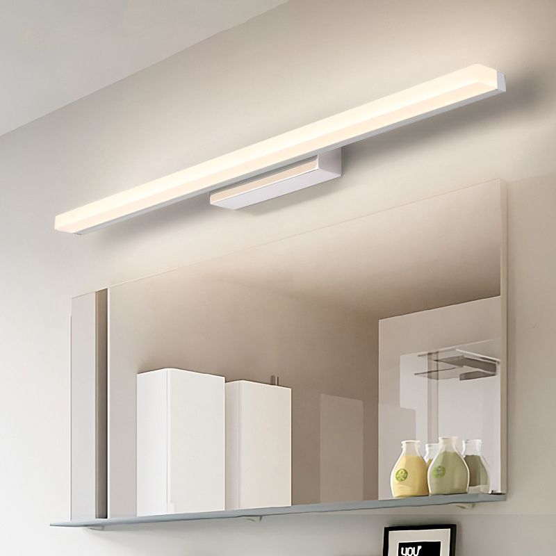 Luz de tocador lineal luz de estilo moderno de estilo acrílico LED LIGHTIVE con base de acero inoxidable