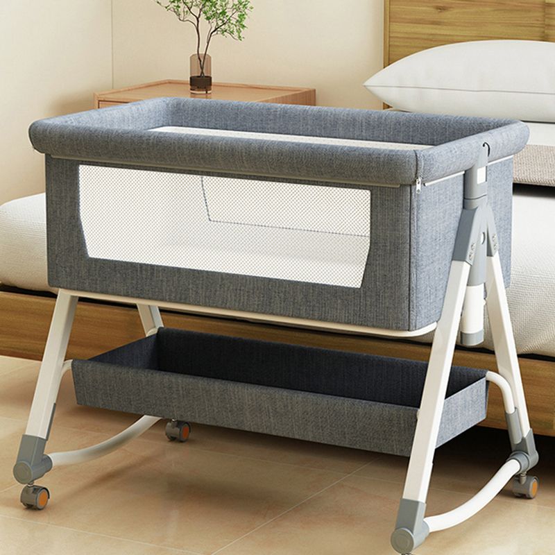 Industrial Nursery Crib in Metal with Guardrail Folding Crib