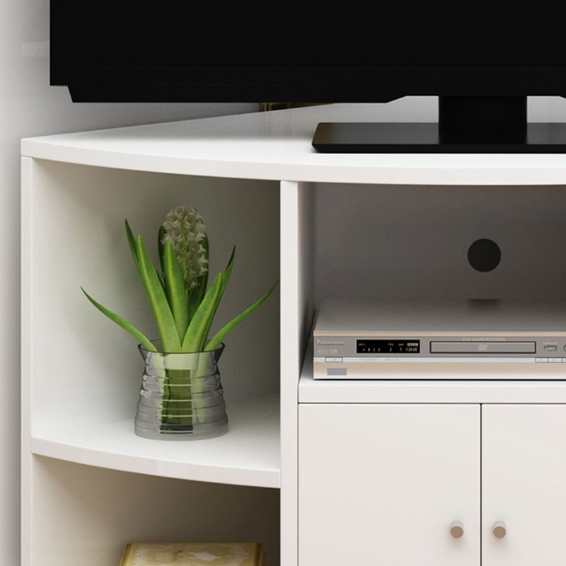 Modern Style TV Stand Wood Open Storage TV Console for Corner