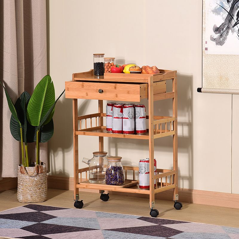 Open Storage Kitchen Trolley Home Dining Manufactured Wood Kitchen Trolley