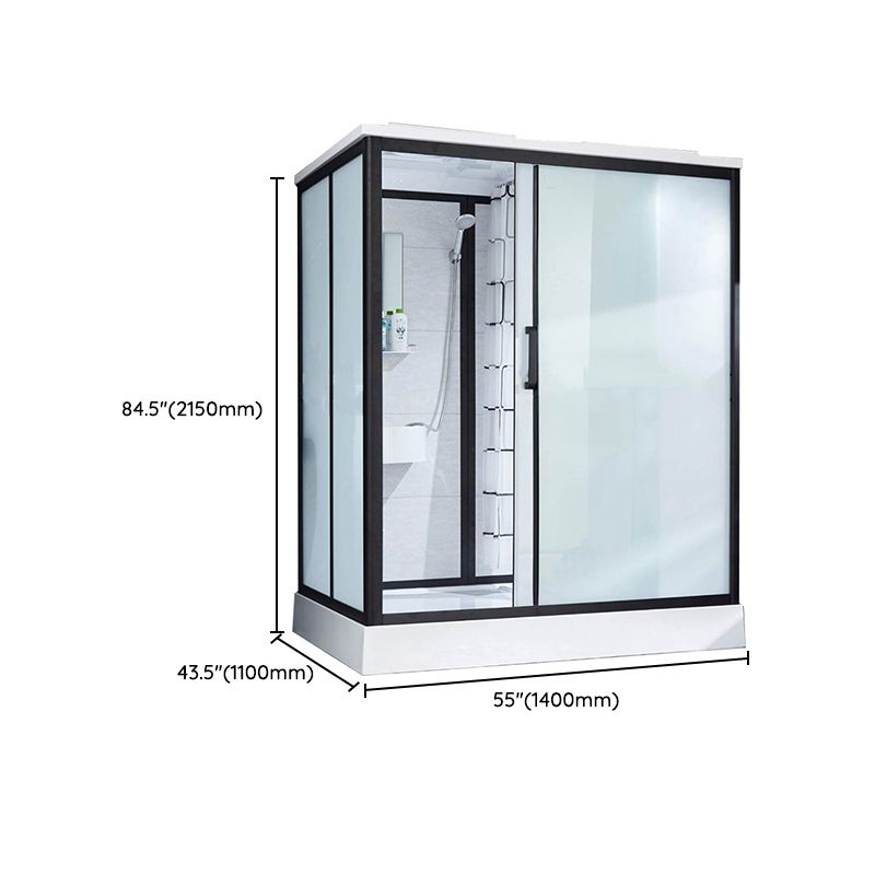 Rectangle Shower Stall Single Sliding Shower Stall with Towel Bar