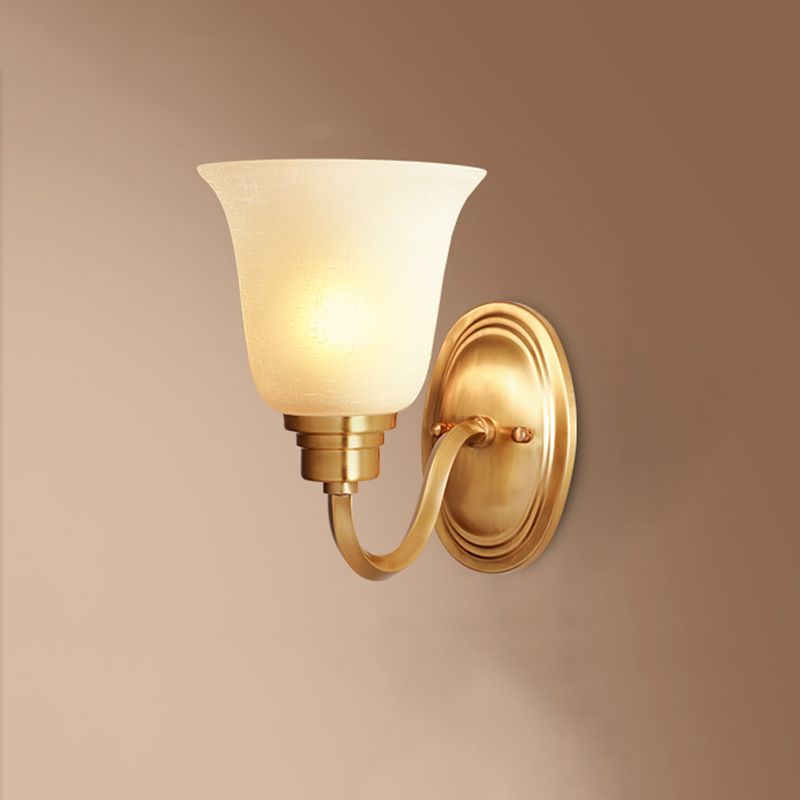 Vintage Simplicity Bell Vanity Sconce Lights Milk Glass Wall Mount Light Fixture for Bathroom