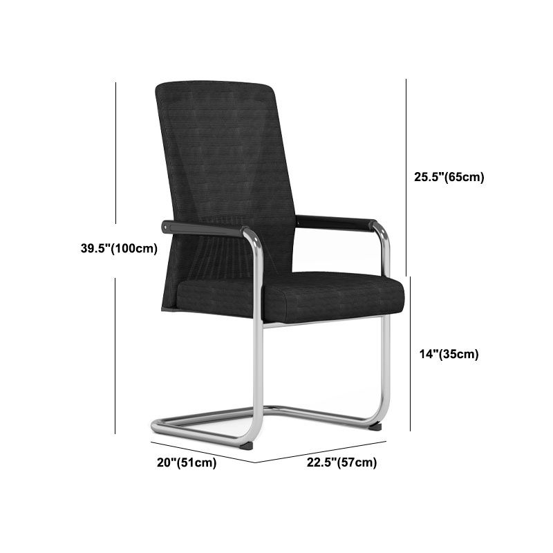 Contemporary Fixed Arms Office Chair High Back Office Desk Chair