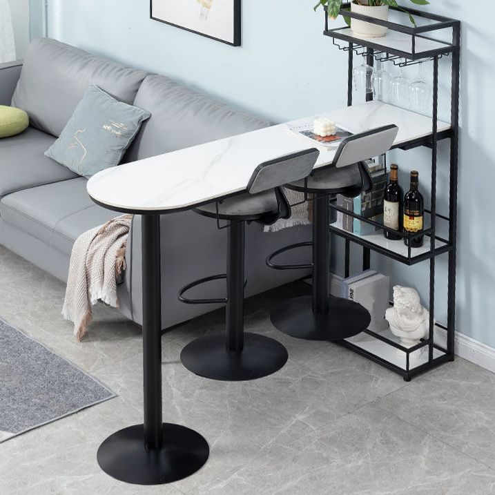 Contemporary Style Stone Bar Counter Table Metal Bar Counter Table