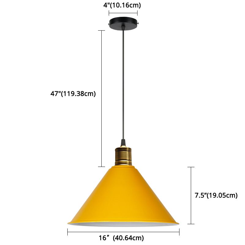 Metal Tapered Hanging Light Nordic Modern Style 1 Light  Restaurant Ceiling Pendant Lamp