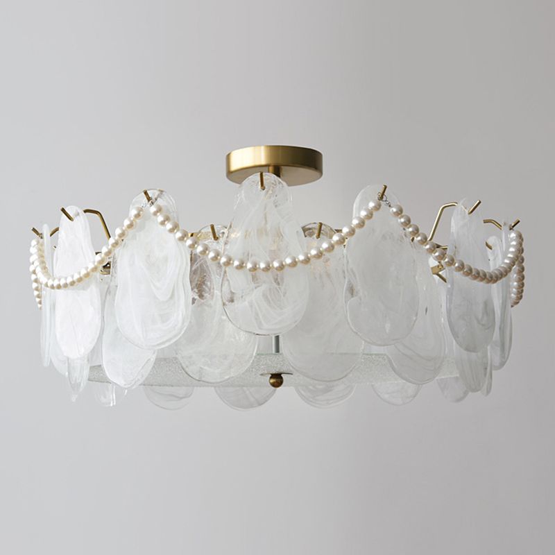 Creative Glass Ceiling Light Household Flush Mount Light Fixture for Bedroom