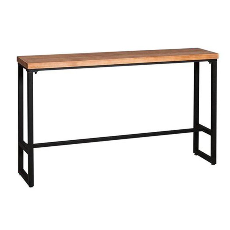 Industrial Solid Wood Bar Table Trestle Base Dining Table for Kitchen